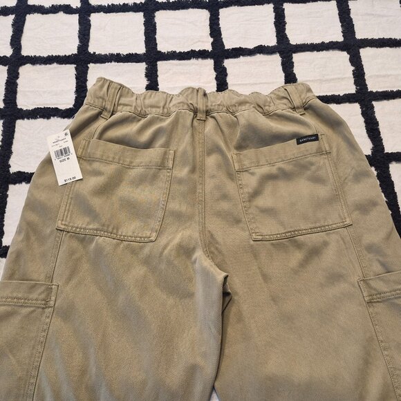 NEW Sanctuary M Bamboo green Area Pants Cargo Pockets Drawstring Waist - Picture 9 of 12